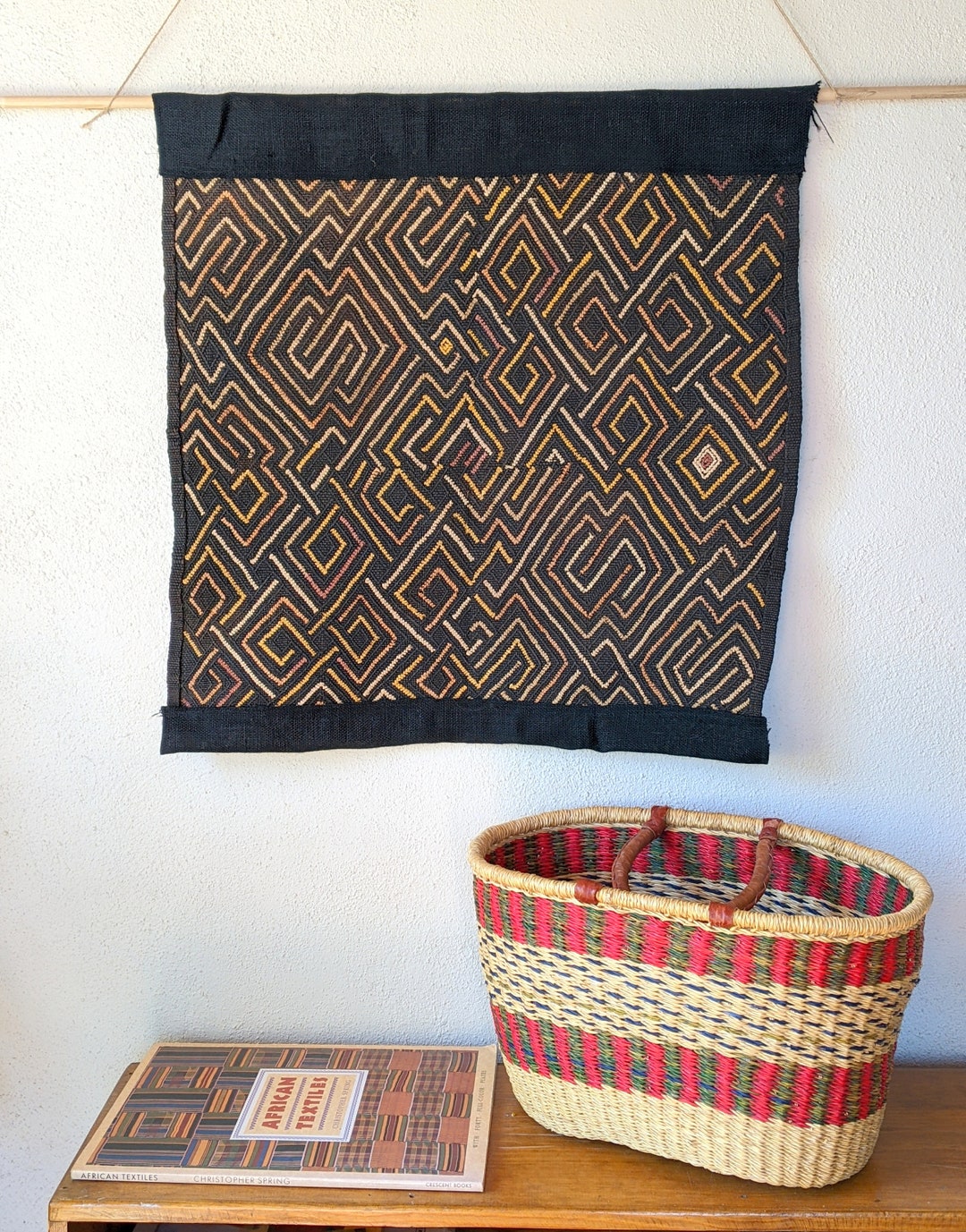Hand Made Vintage African Kuba Cloth Wall Hanging - Etsy
