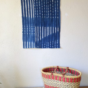 Hand Made Vintage African Indigo Wall Hanging 19&quot;x25&quot;