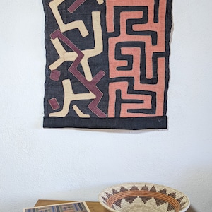 Hand Made African Kuba Cloth Wall Hanging 24&quot;x28&quot;