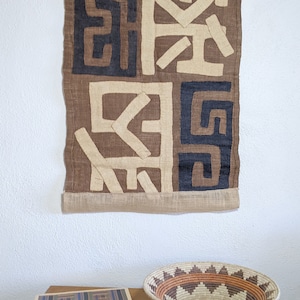 Hand Made African Kuba Cloth Wall Hanging 22&quot;x33&quot;