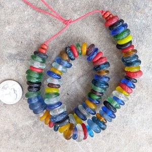 Ghana Glass Disk Beads: Short Strand