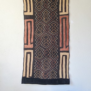 Hand Made African Kuba Cloth Wall Hanging 21&quot;x46&quot;