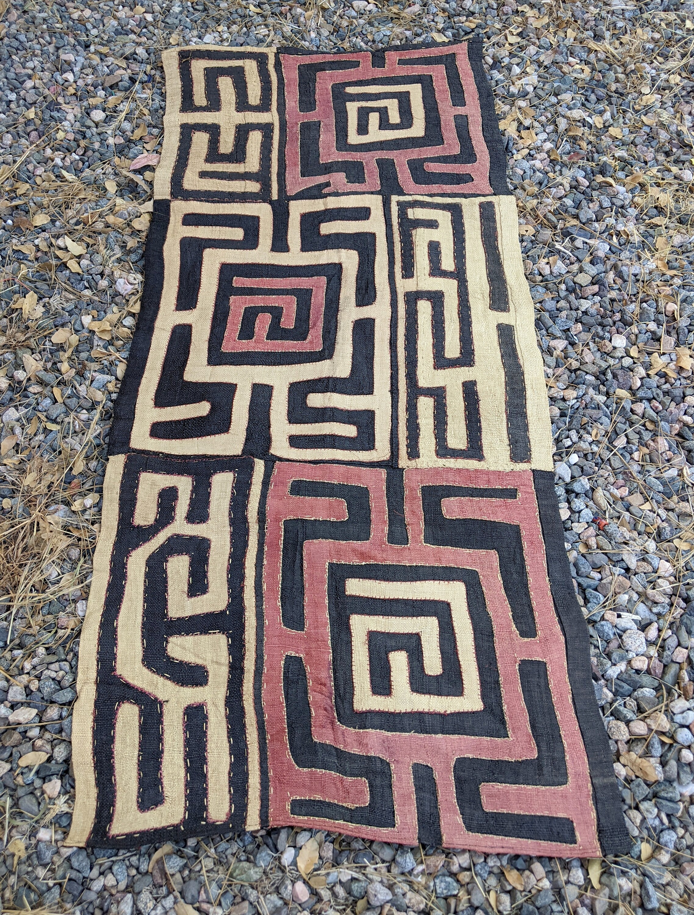 Kuba Cloth 46cm✖️51cm Genuine Kuba Cloth African Textile Tapestry | Congo DRC