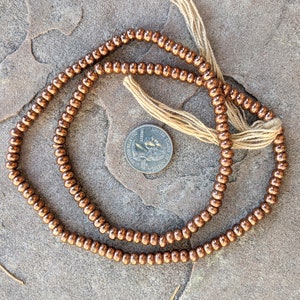 Indian Copper Metal Beads: 4x6mm