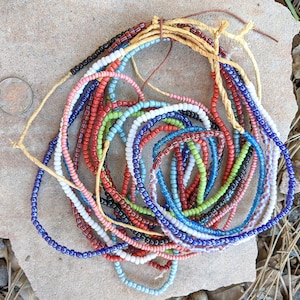 Assorted Small Ghana Glass Beads -10 Strands