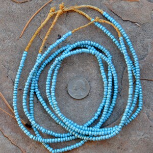 Small Glass Beads -Metallic Blue 3 Strands