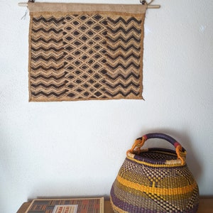 Hand Made Vintage African Kuba Cloth Wall Hanging