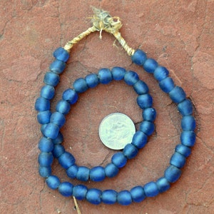 Ghana Glass Beads: Blue 10mm
