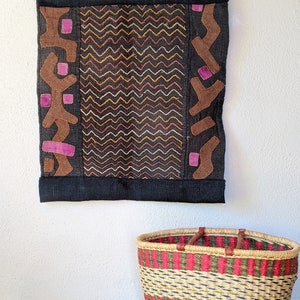 Hand Made African Kuba Cloth Wall Hanging 22&quot;x26&quot;