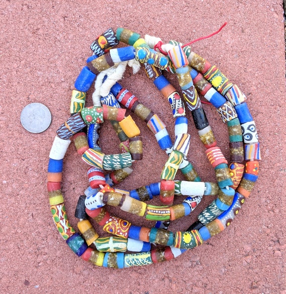 Mixed African Krobo Beads: Strands