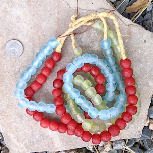 ON SALE Ghana Glass Beads: 3 Strands