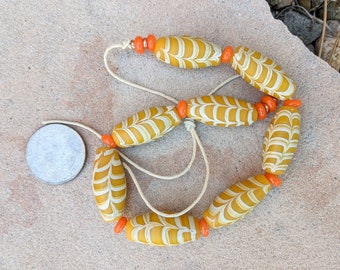 African Glass Feather Beads: Fancies
