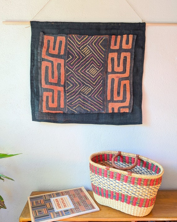 Hand Made African Kuba Cloth Wall Hanging 26 x30