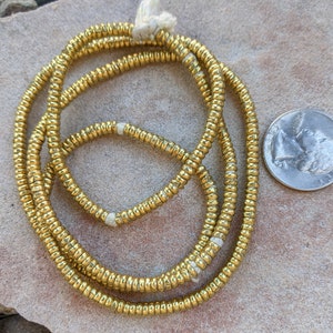 African Brass Spacer Beads: 2x4mm