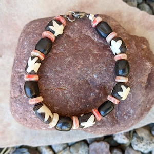 African Batik Bone Bracelet