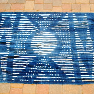 Vintage Afrikanisches Indigo Tuch 42&quot;x&quot;60&quot;