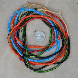 Assorted Small Ghana Glass Beads -5 Strands