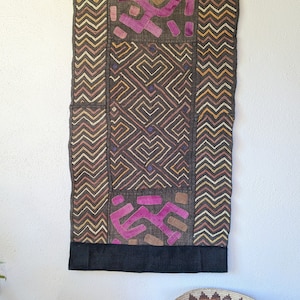 Hand Made African Kuba Cloth Wall Hanging 24&quot;x46&quot;