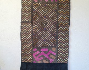 Hand Made African Kuba Cloth Wall Hanging 24"x46"