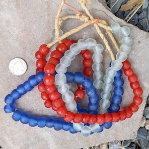ON SALE Ghana Glass Beads: 3 Strands