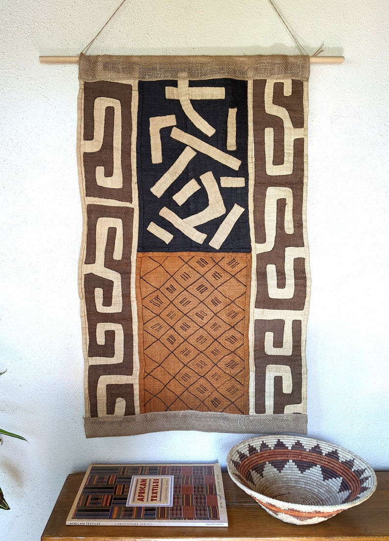 Hand Made African Kuba Cloth Wall Hanging image 1