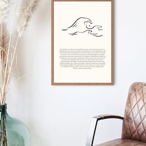 Adriatic Sea Croatia Digital Poster - Minimalist Ocean Waves Art Print, Instant Download