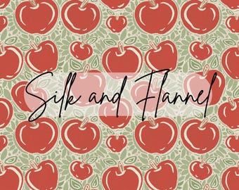 Apple Summer Print Fabric Seamless Pattern Hand Drawn PNG Download Digital Paper Sublimation Fabric Cute Design Graphic