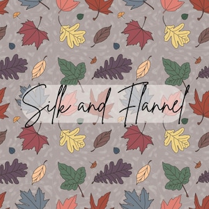 Fall Leaves Autumn Seamless Pattern Hand Drawn PNG Download Digital Paper Sublimation Fabric Surface Design Leaf Falling