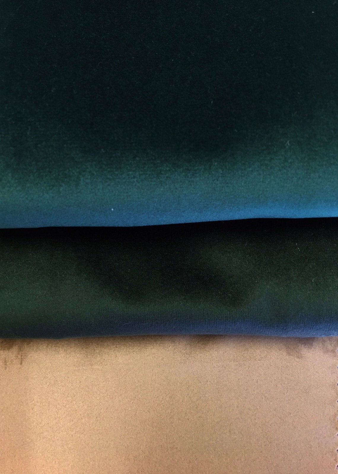 Emerald Green Forest Green Taupe Velvet Upholstery Drapery - Etsy