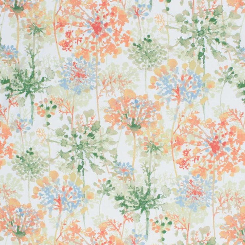 54 Wide Cotton Fabric Blue Floral Dandelion Botanical Etsy