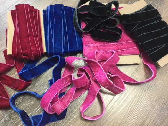 25 mm 4 1//2 yards Luxurious Single Faced Colored Plush Velvet Ribbon W- 1/"