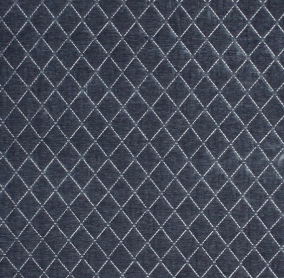 FREE US SHIP 54\u201d Wide Quilted Velvet Upholstery Fabric Navy Blue Aqua Turquoise Green Gray for Furniture Pillow IL10