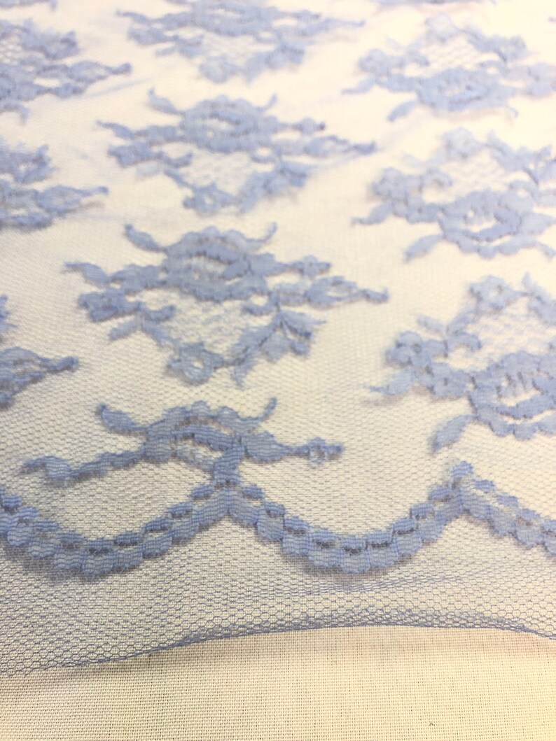 65 Wide Elegant Lilac Floral Tulle Lace Fabric