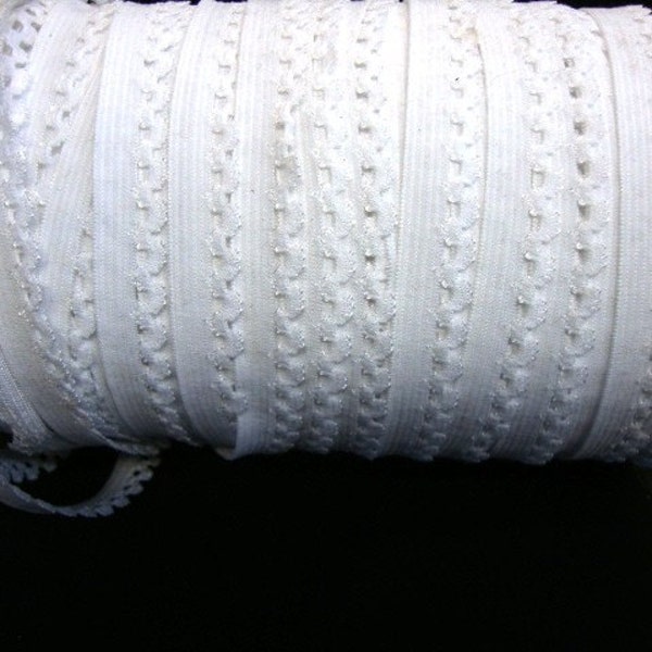 5 yards 1/2" White fashion lingerie decorative scalloped elastic