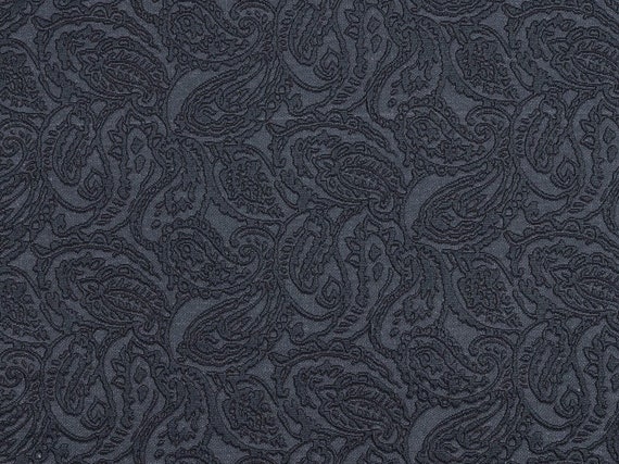 Heavy Duty Denim Navy Blue Paisley 