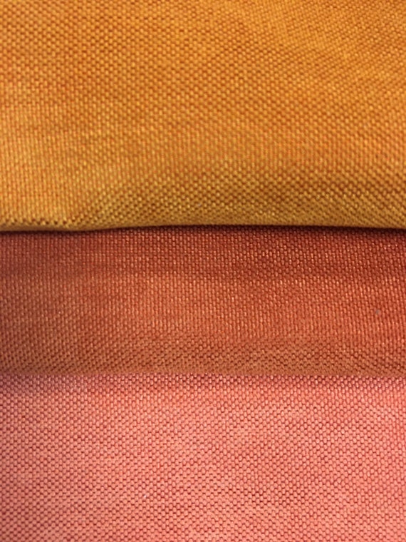 Heavy Duty Orange Mustard Yellow Charcoal Upholstery Drapery Velour