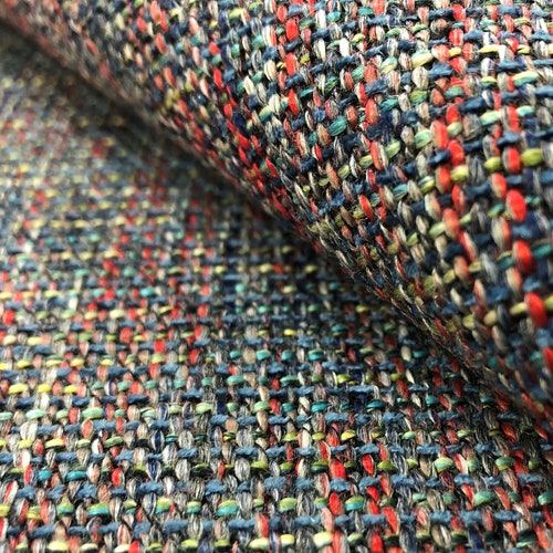 Osborne & Little Milford Dobby Weave F7082-10 outlets Stain Resistant Tweed Navy Red Green Yellow Aqua Mid Century Modern Uph Fabric STA896