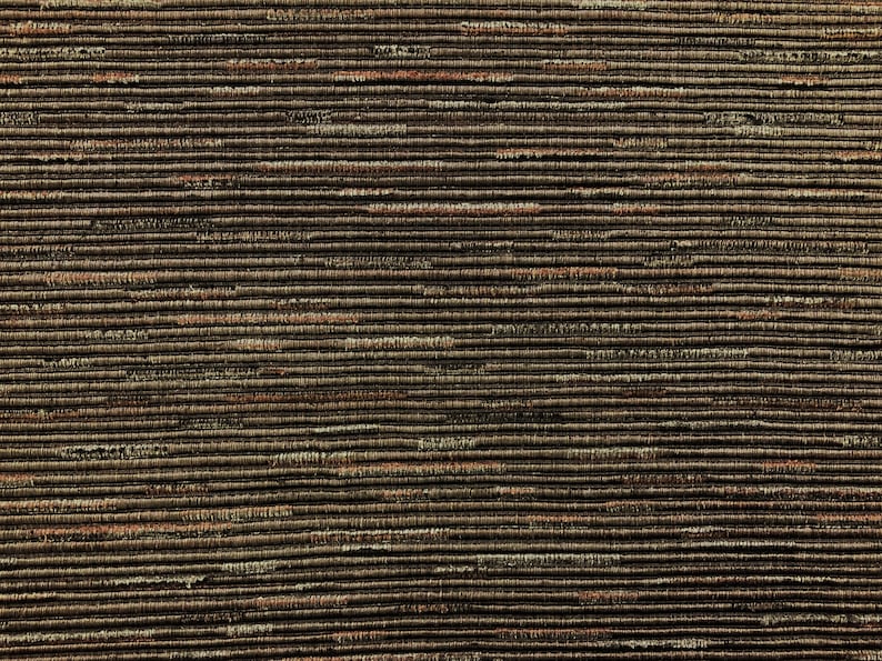 Designer Textured Woven Espresso Brown Kilim Stripe Upholstery Drapery Fabric STA379
