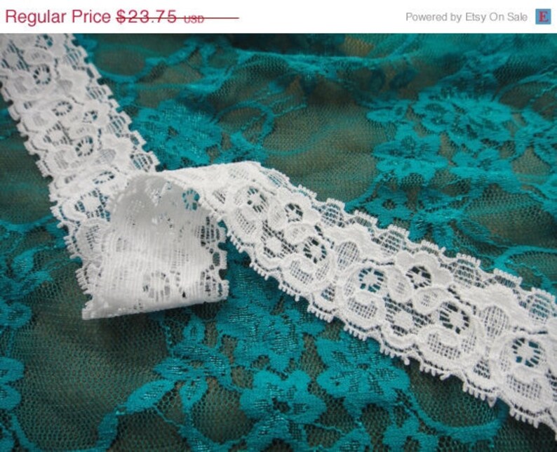 Simple beautiful 25 yards 1 14 width double side stretch white lace trim white wedding bridal stretch lace trim ...soft ST