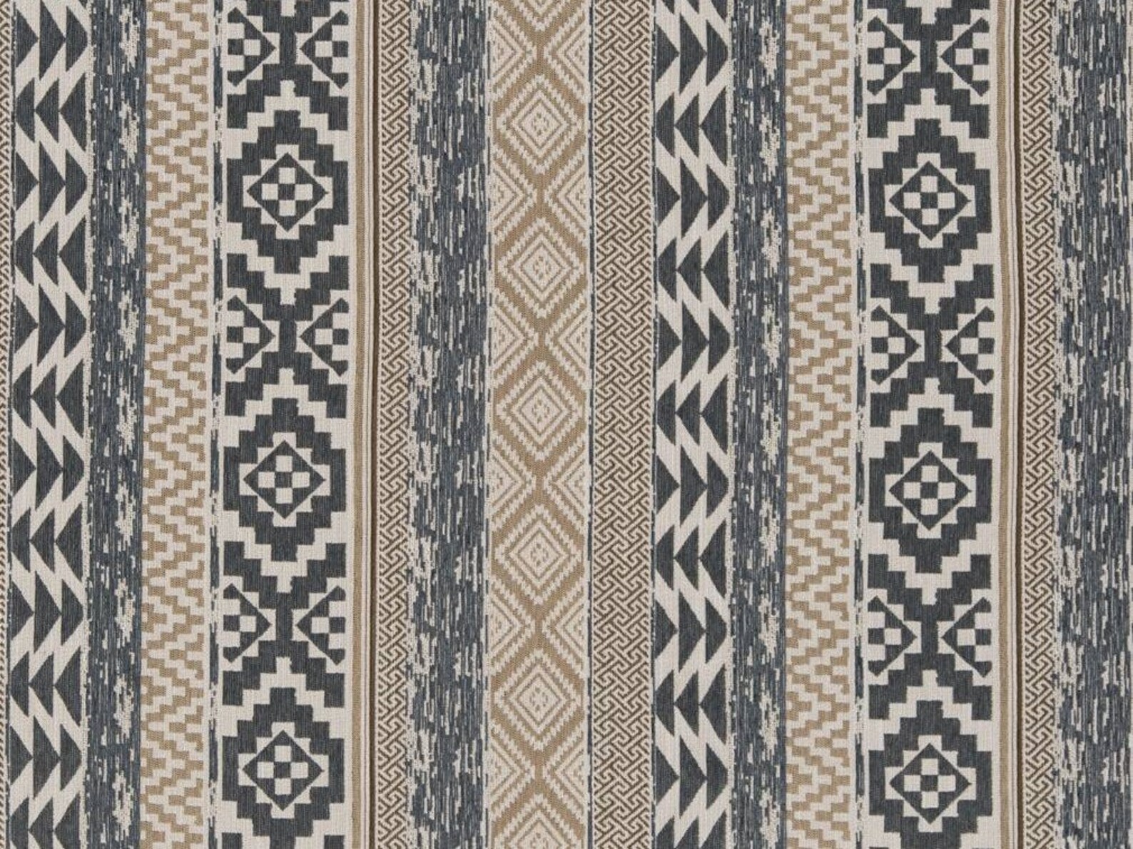 Heavy Duty Geometric Muted Navy Blue Beige Brown Southwestern Etsy