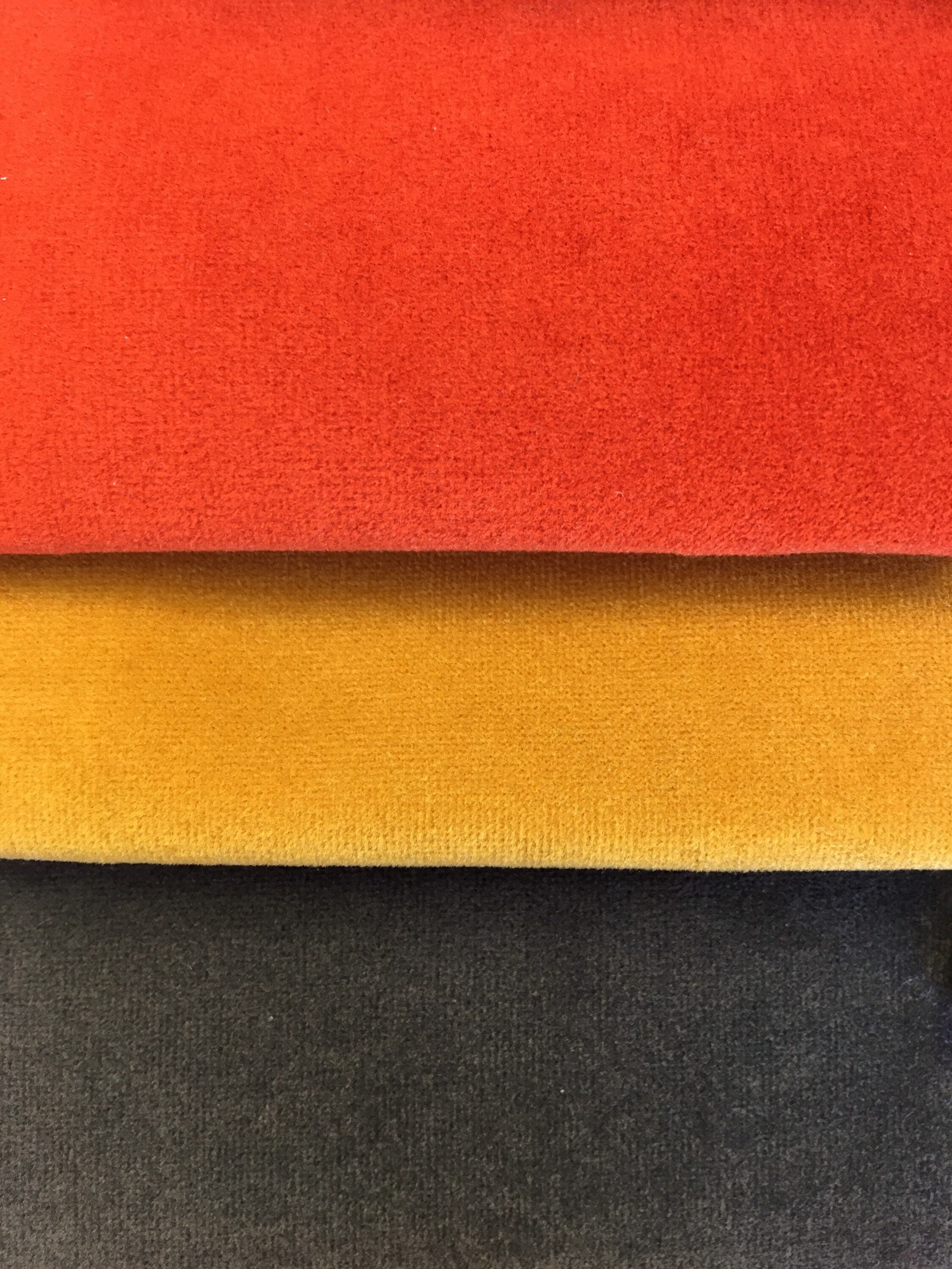 Heavy Duty Orange Mustard Yellow Charcoal Upholstery Drapery Velour