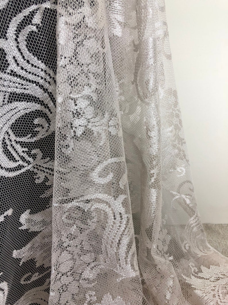 56 Wide Champagne Blush Floral Lace Fabric Bridal | Etsy