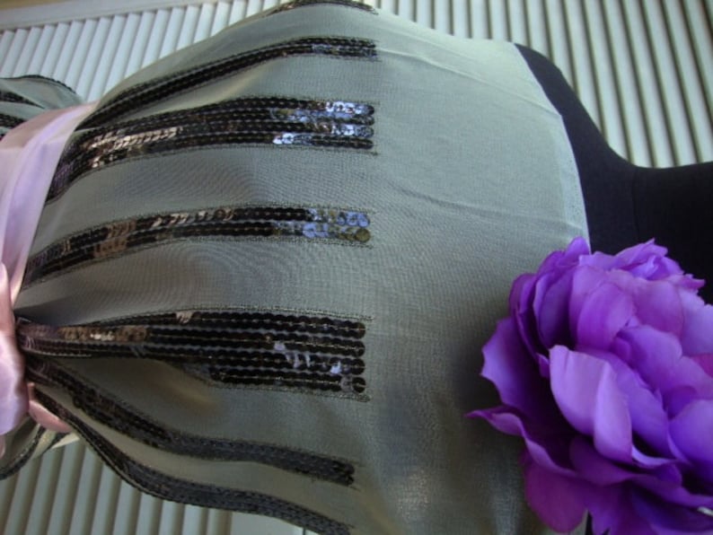 32 x 49 Lustrous Smoky Gold Organza Fabric Black Sequins Bronze Metallic Gold Metallic Sequined Organza Bridal Fabric Wedding #1 S115