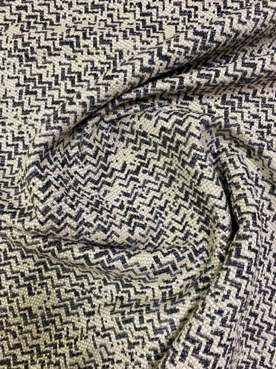 Jane Churchill Small Ric Rac Charcoal Grey Woven Jute Linen Etsy