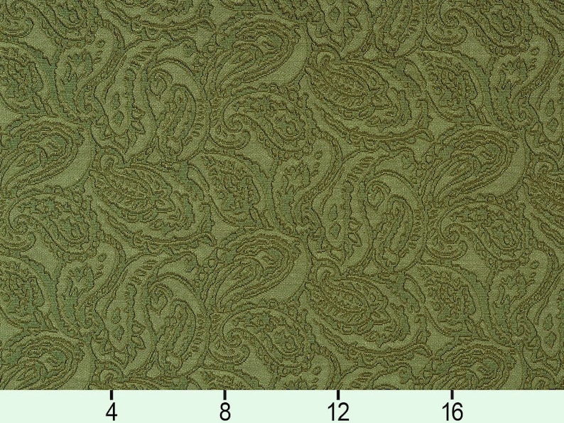 Heavy Duty Sage Olive Green Paisley Upholstery Drapery Fabric Etsy