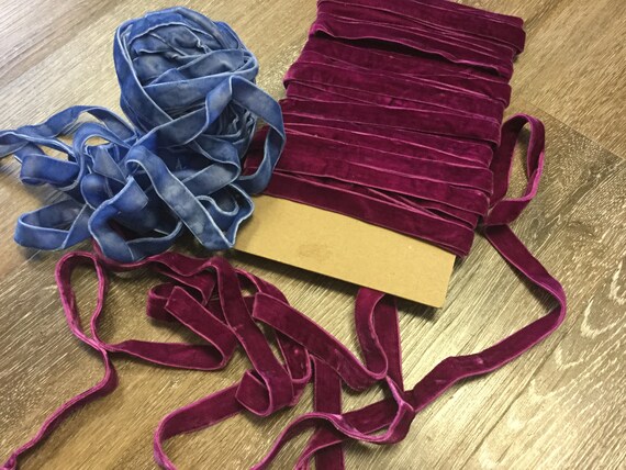 VINTAGE 5//8/" VELVET ribbon MADE IN ENGLAND 3 yds RICH ROYAL PURPLE