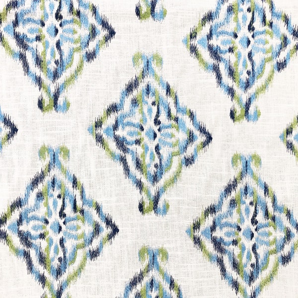Navy Blue and Lime Green Rosette Wax Print with White Diamond Accents and Microdot Texture Detailing main image 0