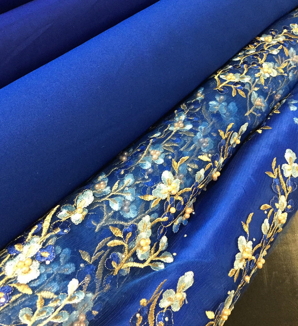 56 Wide Royal Blue Fabric Lining Satin Gabardine Taffeta Etsy