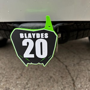 Personalized Motocross Hitch Cover Gift | SuperX Mini Number Plate | AMA Dirt Bike Racing | 3D Printed Motorsports 2" Receiver | Dirtbike