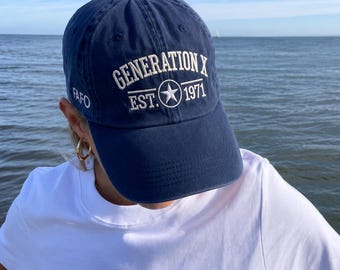 Embroidered Gen X Hat, Custom Year FAFO Cap, Nostalgia Gift